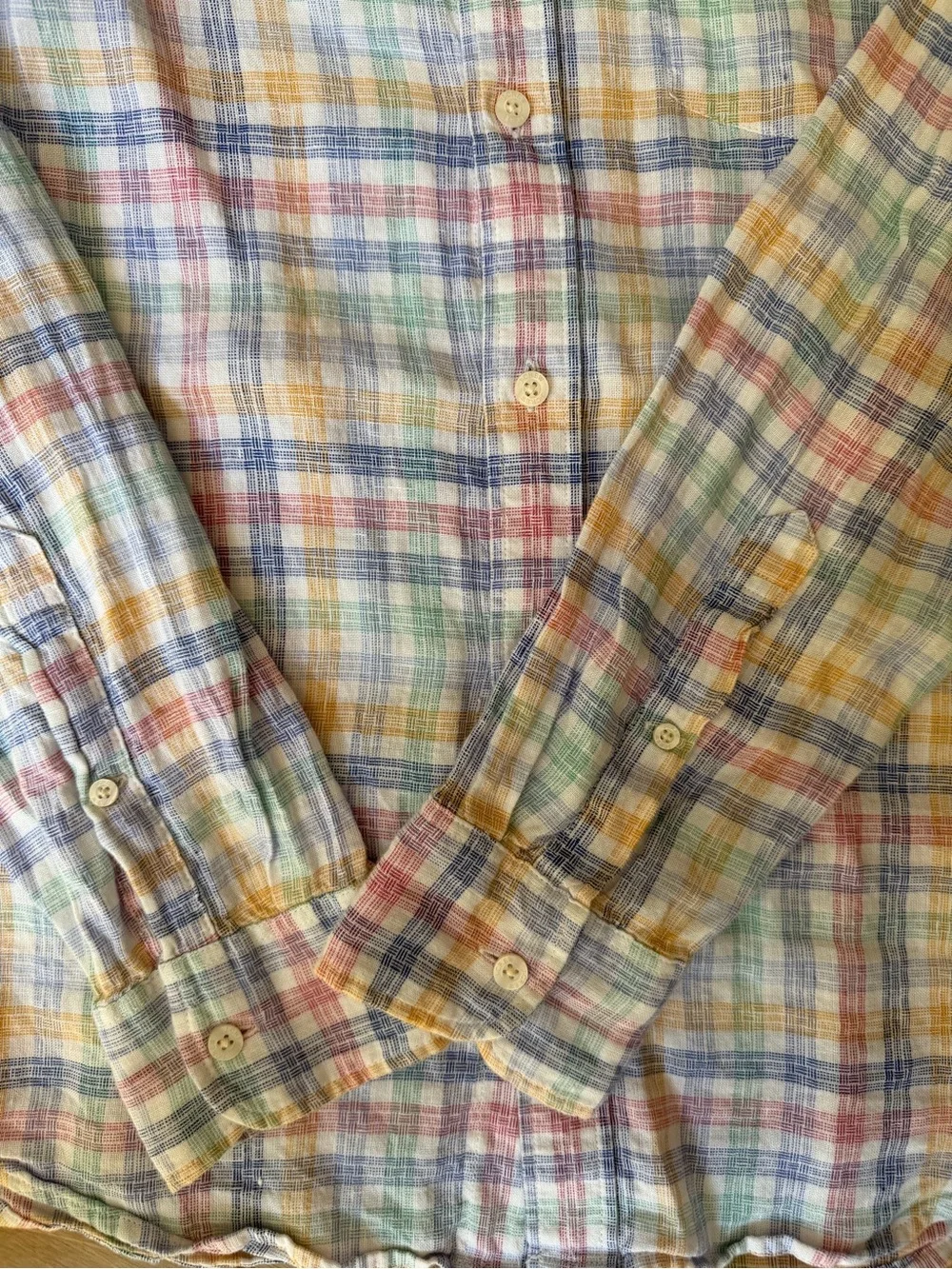 J. Crew Pastel Multi-Color Plaid Button-Down Shirt